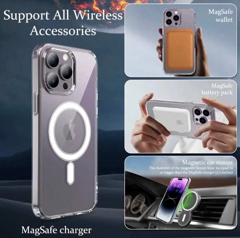 MagSafe Compatible iPhone Case - Military-Grade Shockproof Protection with Magnetic Circle
