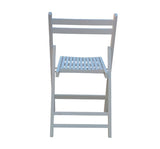 Furniture Slatted Wood Folding Special Event Chairs – Set of 4, Solid Wood, White Finish, Foldable & Versatile