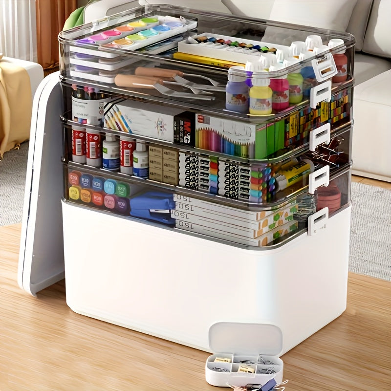 5-Tier Stackable Storage Bins with Lids & Doors – Collapsible Large-Capacity Organizer Box Set for Home, Kitchen, Office 🏡