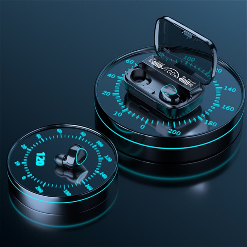 TWS Wireless Bluetooth 5.1 Earbuds - Waterproof Sports Headphones with Charging Case