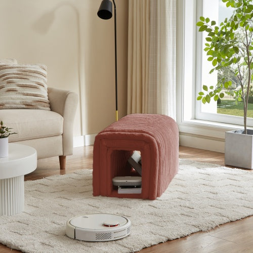 Ottoman Storage Bench – Cozy Corduroy Pet Hideaway for Cats, Dual-Purpose Living Room & Bedroom Furniture
