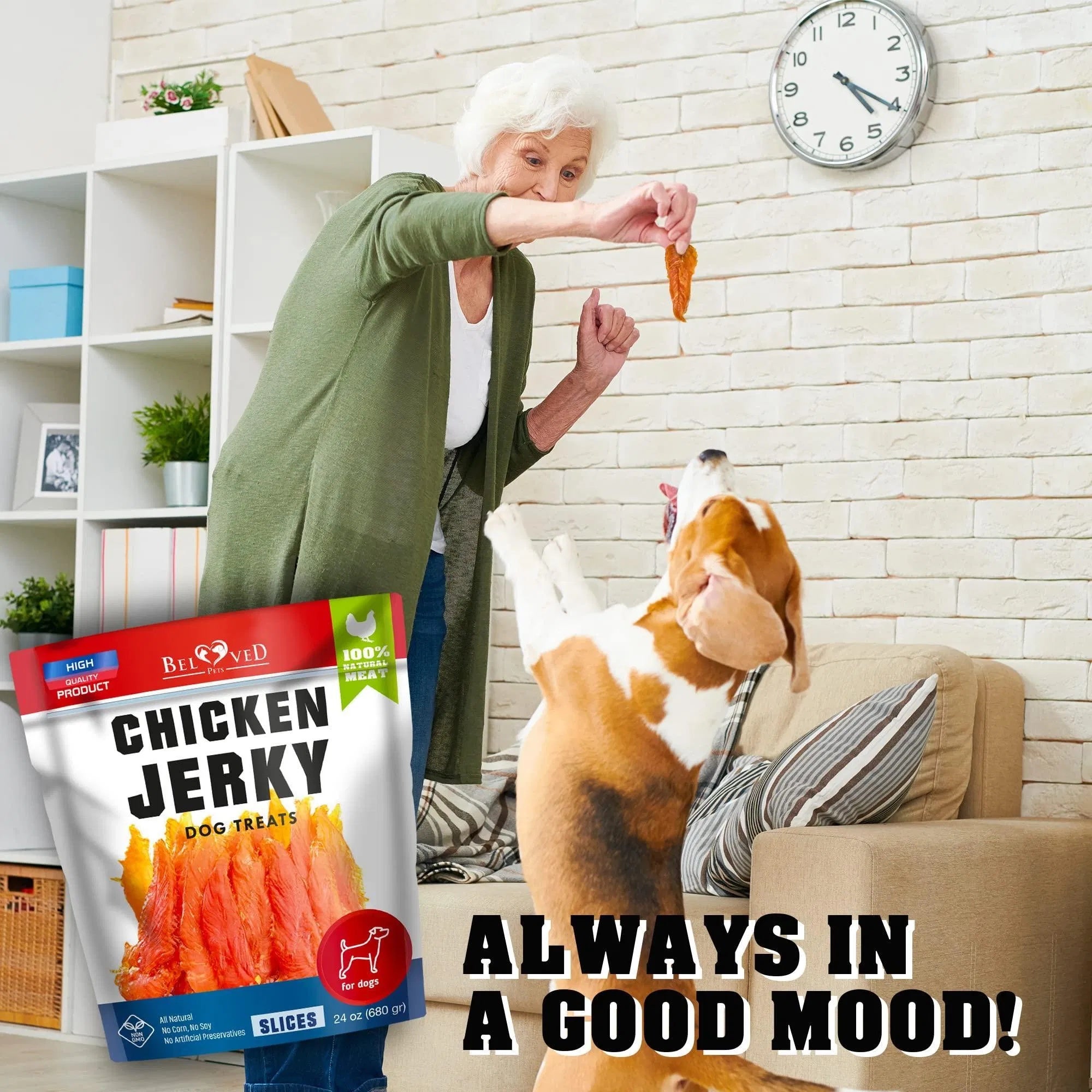 Chicken Jerky Dog Treats – 1.5 lb Human-Grade Grain-Free Organic High-Protein Natural Chews for Training