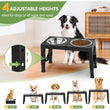 XIA Z Fashion Pet Products – Black Dog Bowl Holder with Double Stainless Steel Feeding Bowls, Non-Slip Elevated Stand