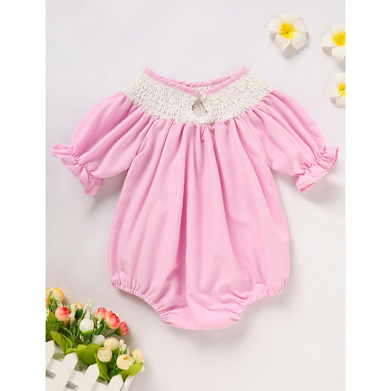 Infant Girls Birthday Bubble Romper 🎂 Cartoon Embroidery Princess Party Outfit 👶