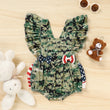 Baby Girls 4th of July Romper – Sleeveless Camouflage Bodysuit, Independence Day Outfit