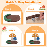 Mushroom Cat Bed with Wide Platform and Sisal Scratch Panel