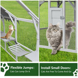 Outdoor Cat Room Fence – 110" Large Kitten Play Enclosure with Climbing Platform & Secure Wire Panels
