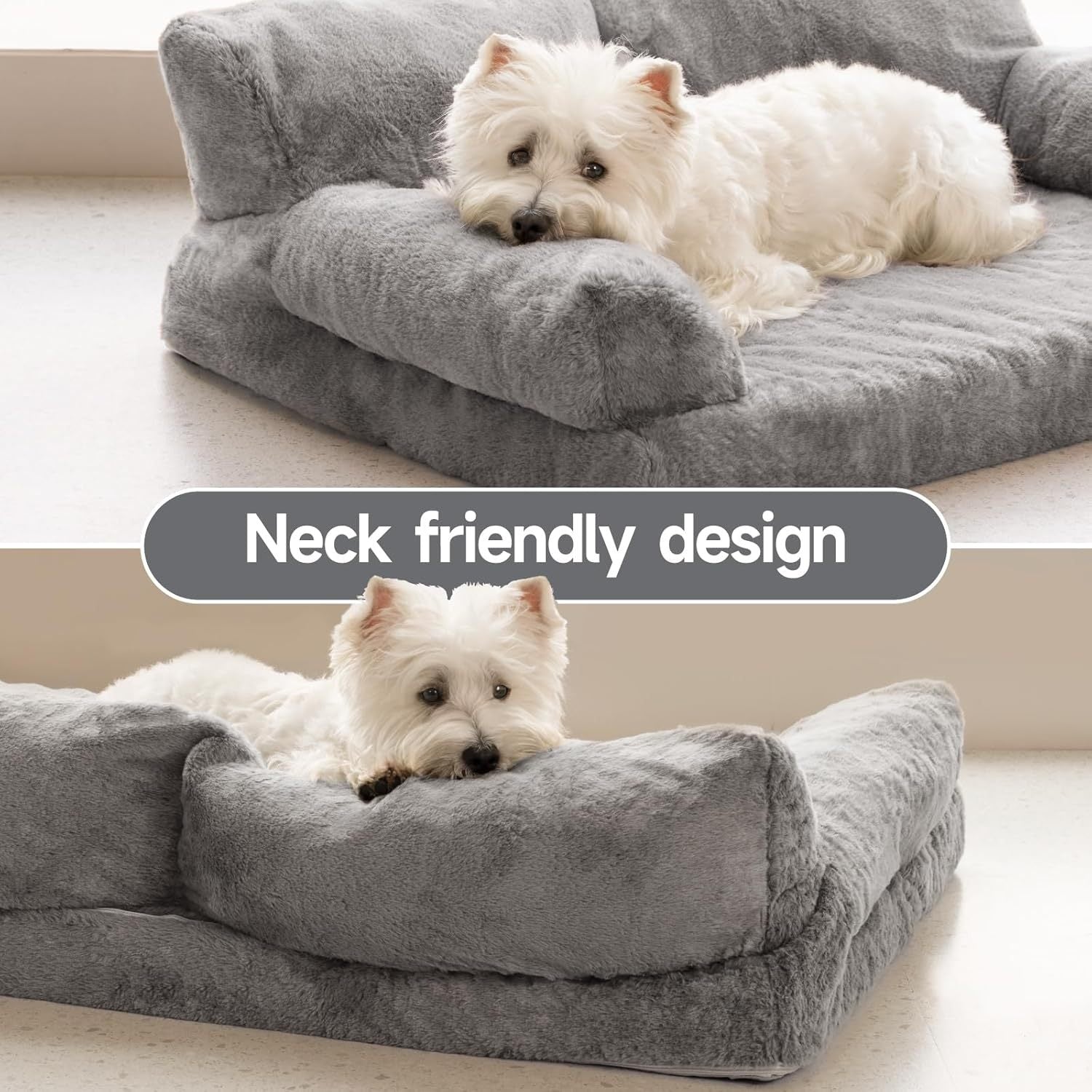 Mewoofun Orthopedic Dog Bed – 35.4"x25.6"x11.8" Waterproof Sofa with Supportive Foam, Washable Cover & Non-Slip Bottom