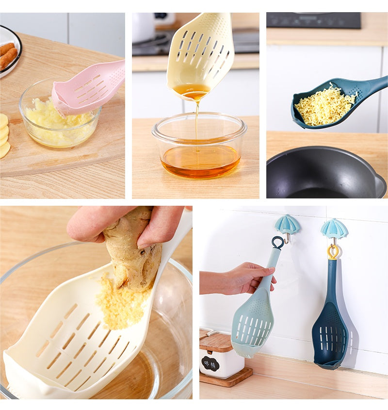 Large Plastic Colander Scoop Spoon – Heat-Resistant Long-Handled Strainer for Soup, Pasta, Vegetables & More