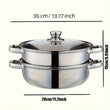 High-Quality Double-Layer Stainless Steel Steamer Set – Thickened Design for Induction & Gas Stoves