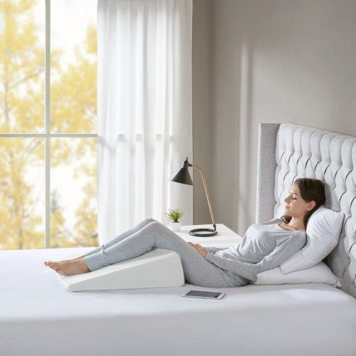 Wedge Pillow – Triangular Memory Foam Incline Cushion for Head, Back or Leg Support, Washable Cover Included