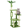 PawHut 56" Cat Tree – Indoor Cat Tower with Hammock, Scratching Posts, Play Ball, Platforms & Anti-Tipping Device