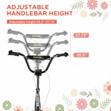 Kids Kick Scooter with Dual Brakes - Adjustable Handlebar Scooter with 12" Inflatable Wheels for Ages 5-10