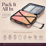 Rose Gold 20-Inch Expandable Hardshell Carry-On with TSA Lock