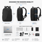 Expandable Hard Shell Anti-Theft Laptop Backpack – 15.6” Business Travel Bag with TSA Lock & USB Port