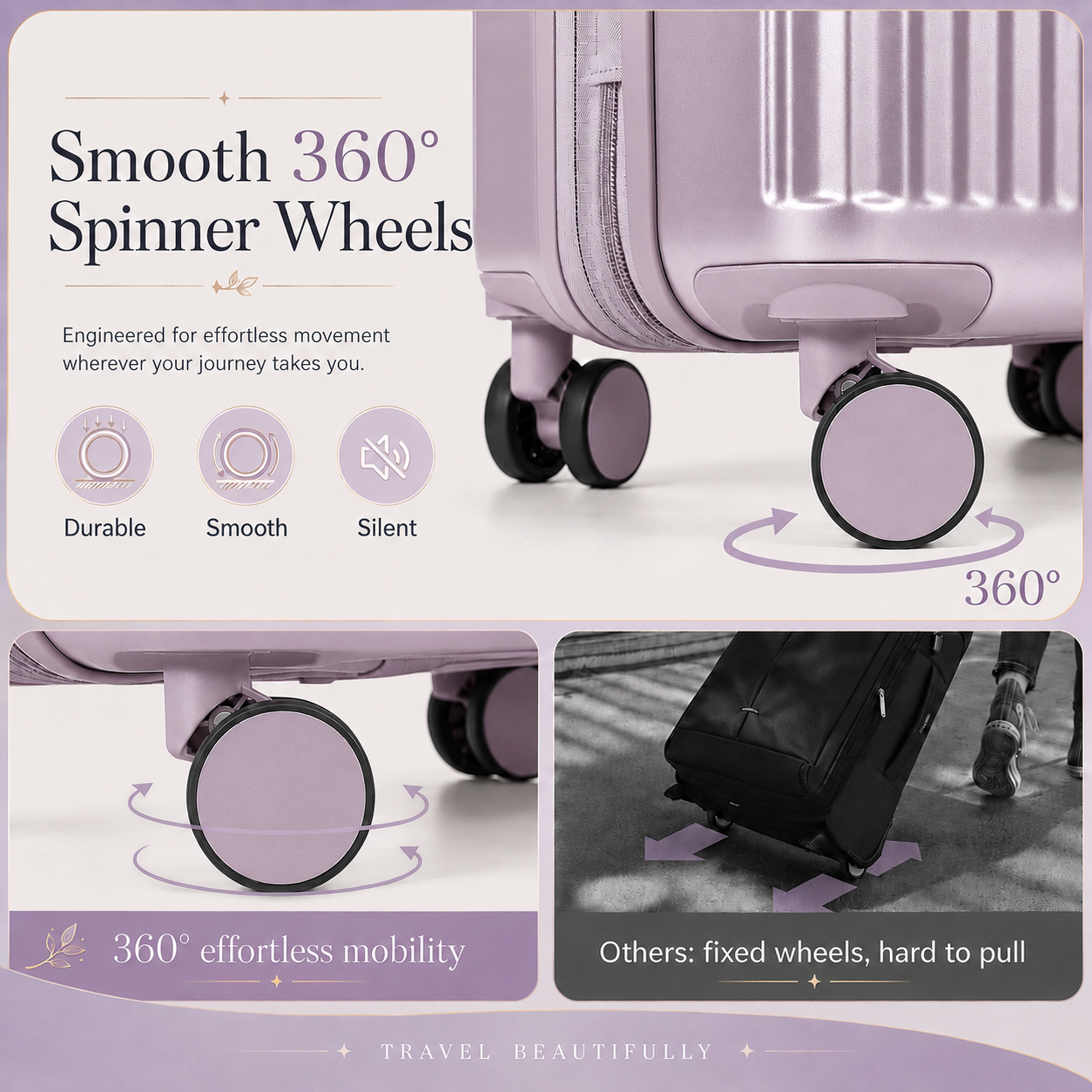 Purple 20-Inch Expandable Hardshell Carry-On with TSA