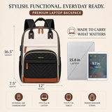 Women’s Premium Laptop Backpack 15.6” – USB Charging, Large Organizer Work & Travel Bag
