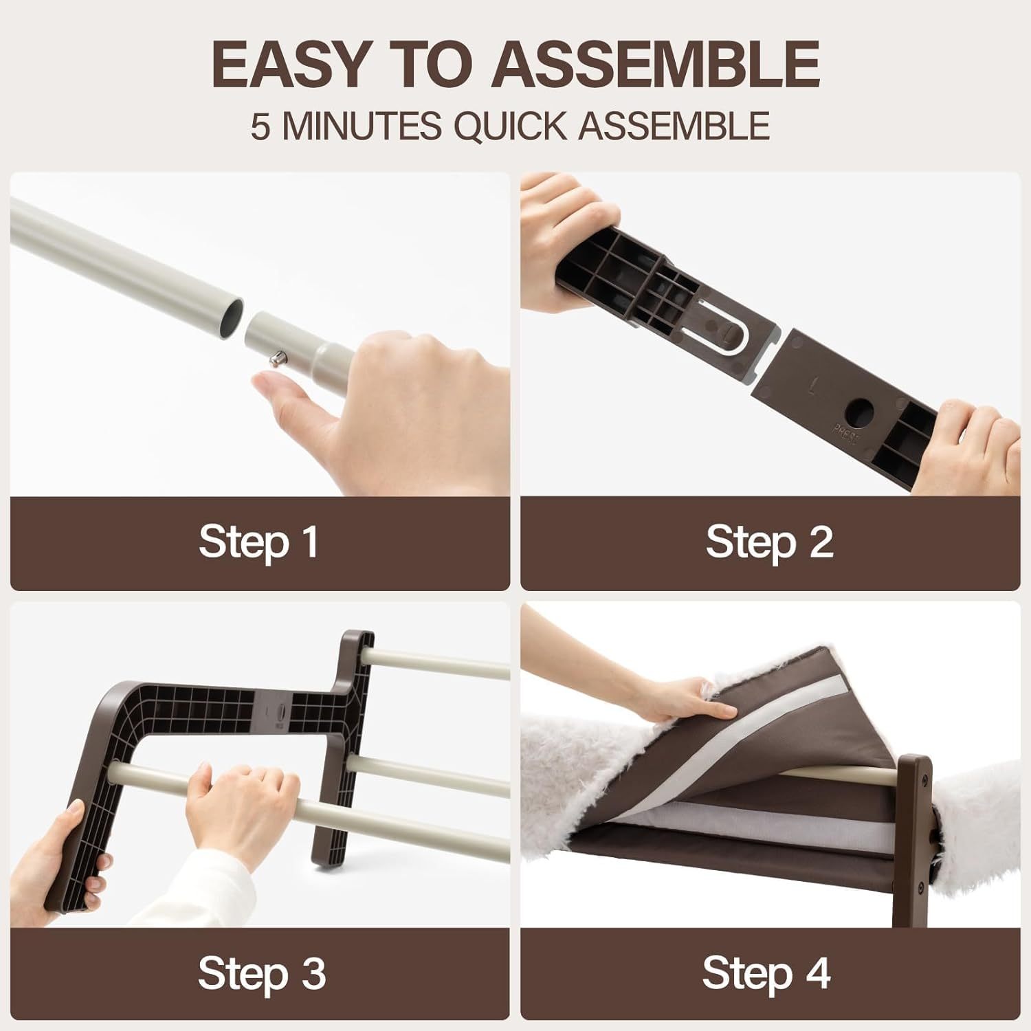 Mewoofun Raised Cat Bed – Elevated Plush Sofa with Non-Slip Bottom, Washable Cushion & 44 lbs Support for Cats & Small Dogs