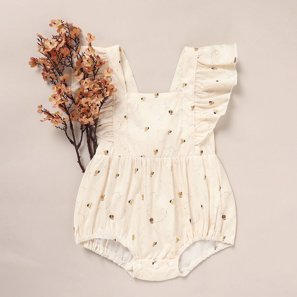Baby Girl Honeybee Bubble Romper – 1st Bee Day Birthday Outfit, Cute Infant Bee Costume for Babies