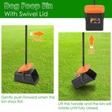 Heavy-Duty Pooper Scooper Kit – Extra-Long Rake & Swivel Bin with 35 Waste Bags & Dispenser