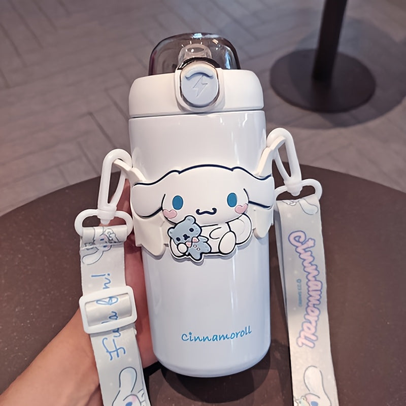 Sanrio Licensed 500 ml Insulated Stainless Steel Bottle – Cute Character Straw Bottle for Travel & Daily Use 🥤🎀