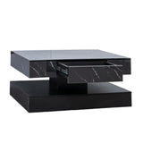 Modern High Gloss Coffee Table with RGB LED Lights & Remote Control