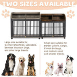 Heavy Duty Large Dog Cage Furniture – Indoor Wooden Kennel Crate with Double Doors & Metal Frame