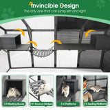 Luxury Cat Cage – Outdoor Wooden Cat Fence Patio & Large Running House with Platforms, Shelter & Weather-Resistant Design