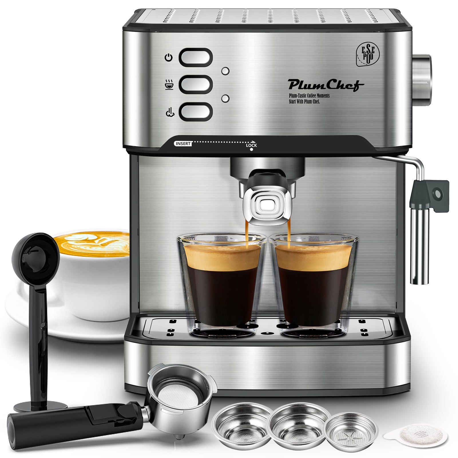 Professional 20-Bar Espresso Machine with Milk Frother & Pressure Gauge