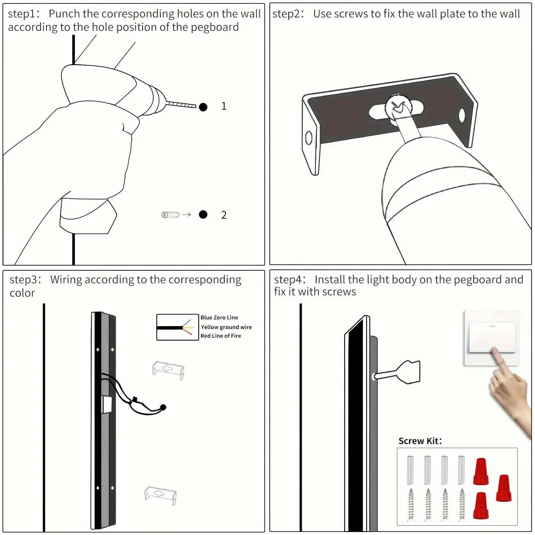 [2pcs Dimmable Wall Light] 1pc/2pcs Dimmable Modern Outdoor Wall Light | 10%-100% Dimmable Outdoor Wall Sconce with Remote Control | 3000k-6000k Black Outdoor Exterior Lights Linear Long Porch Lights - PulinGO