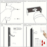 [2pcs Dimmable Wall Light] 1pc/2pcs Dimmable Modern Outdoor Wall Light | 10%-100% Dimmable Outdoor Wall Sconce with Remote Control | 3000k-6000k Black Outdoor Exterior Lights Linear Long Porch Lights - PulinGO