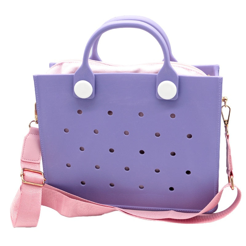 Waterproof EVA Tote Bag 👜 Women’s Handbag with Shoulder Strap – Stylish Beach & Everyday Tote