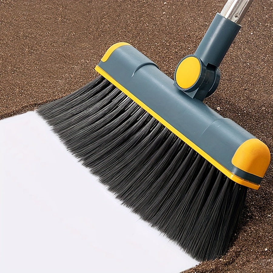Thickened Rotatable Foldable Stainless Steel Rod Broom & Dustpan Set – Indoor Cleaning Supplies