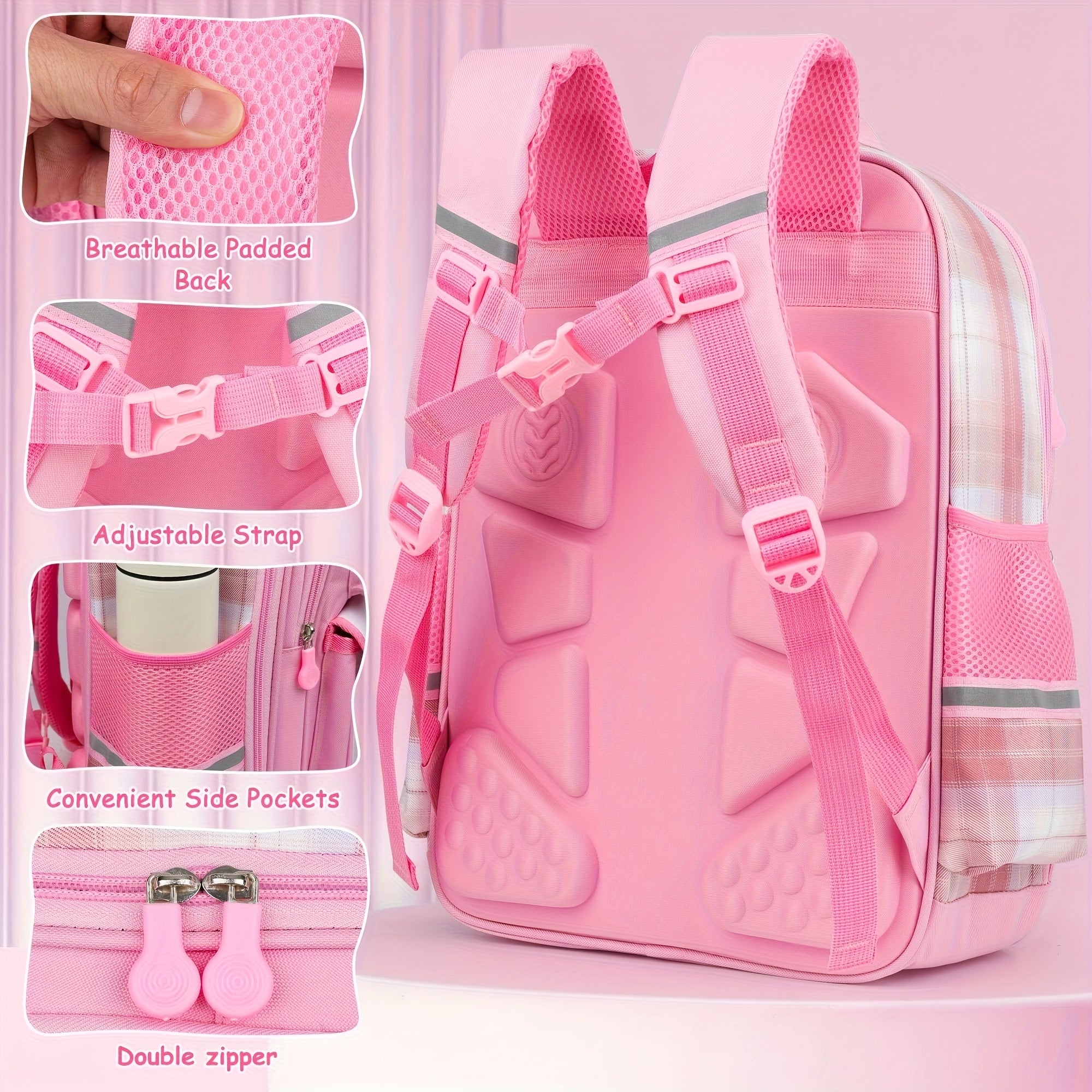 My Melody Large-Capacity School & Travel Backpack Set – Badge + ID Holder + Stationery Cards Included