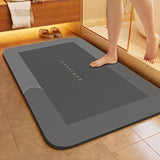 Ultra-Absorbent Diatomaceous Earth Bathroom Mat – Non-Slip Quick-Dry Foot Mat with Four-Leaf Clover Design (Black & Gold Accents)