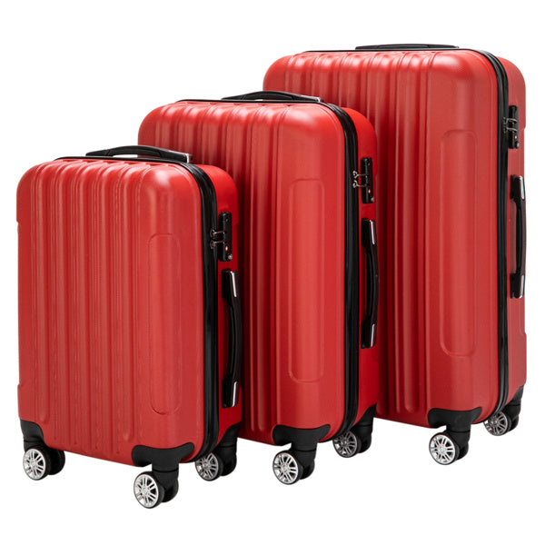 Vertical Pattern 3-in-1 Luggage Set with Universal 360° Spinner Wheels & Pull Rod Design