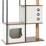 Modern Multi-Level Cat Condo with Cave, Perch & Dual Scratching Posts