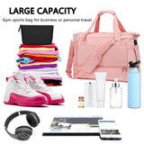 Women’s Gym Bag with USB Charging Port ⚡ Travel Duffel Weekender with Wet Pocket & Shoe Compartment