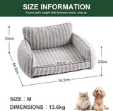 Mewoofun Orthopedic Pet Sofa – Large Grey Supportive Couch with Removable Washable Cover & Non-Slip Bottom for Dogs