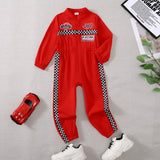 Toddler Kids Racing Driver Jumpsuit – Race Car Driver Costume for Halloween, Christmas & Birthday Parties