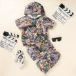 Toddler Baby Boy Camouflage Outfit – Short Sleeve Hoodie & Pocket Shorts 2PCS Summer Set