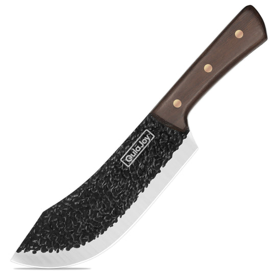 Qulajoy 7.3‑Inch High‑Carbon Stainless Steel Meat Cleaver – Professional Butcher Chopper with Secure Hardwood Handle