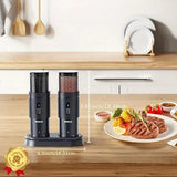 Electric Salt and Pepper Grinder Set – USB Rechargeable, Adjustable Ceramic Mills - PulinGO