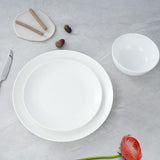 Jasmine 16‑Piece Bone China Dinnerware Set – Elegant White Service for 4, Microwave & Dishwasher Safe