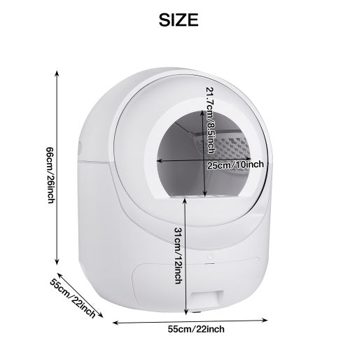Smart Automatic Cat Litter Box – Self-Cleaning with App Controls, 4G WiFi Connectivity & Double Deodorization System