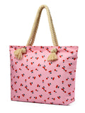 Women’s Art Flower Pattern Beach Tote – Waterproof & Sandproof Large Capacity Bag