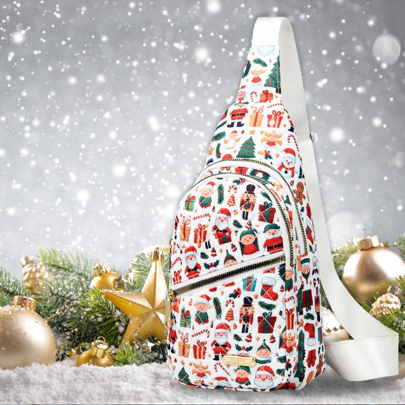Christmas Holiday Chest Bag 🎄 Festive Crossbody Sling Bag for Travel, Gifts & Parties