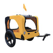 Yellow Heavy-Duty Foldable Pet Stroller & Bike Trailer – Weatherproof with Quick-Release Wheels & Ventilated Canopy