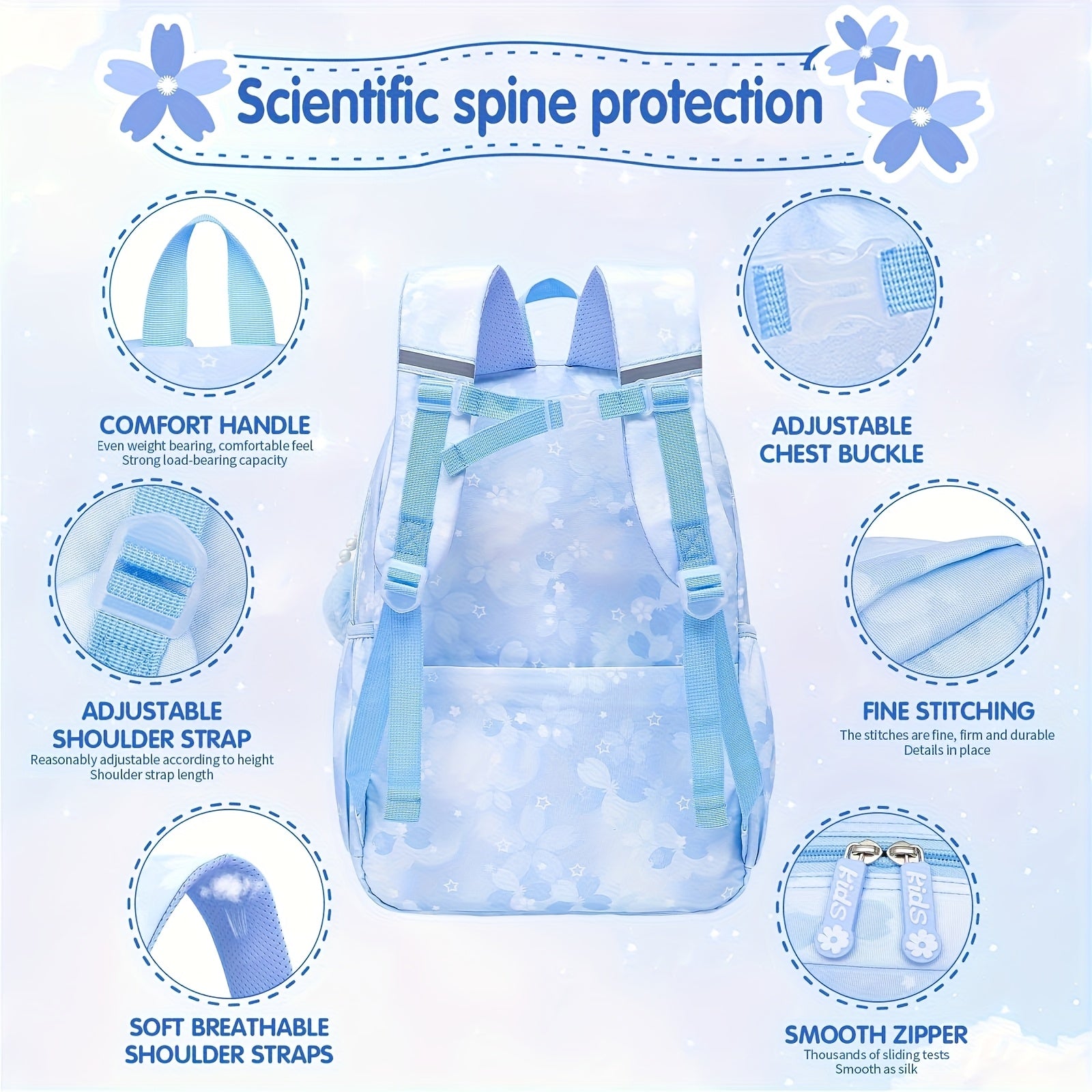 Sanrio Cinnamoroll Cartoon Shoulder Bag & Travel Backpack Set – Includes Plush Pendant, 2 Badges & Stationery, Ultra-Lightweight for New Semester 🎒✨