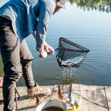 Foldable Fishing Landing Net - Collapsible Aluminum Pole with Fish-Safe Coated Nylon Mesh